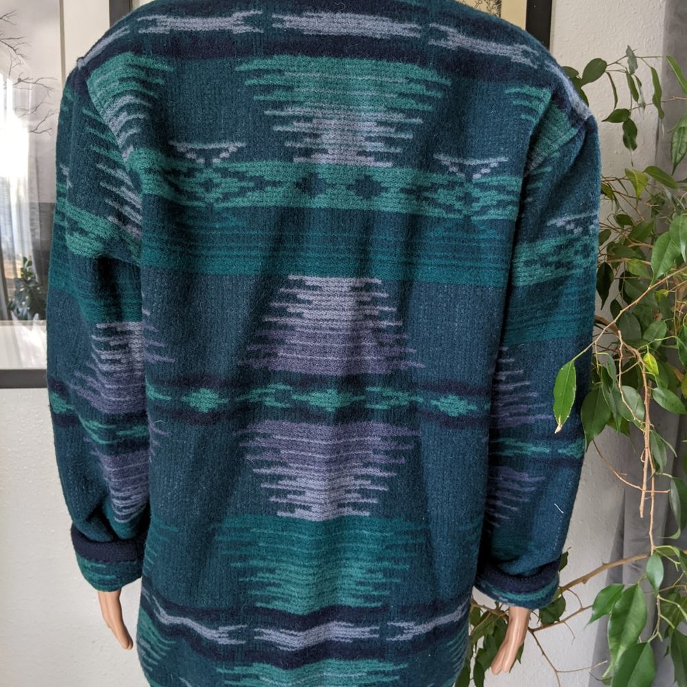 Woolrich Women's (M) Wool Blend Shawl Collar Aztec Pattern Coat - Made in USA - Picture 4 of 7